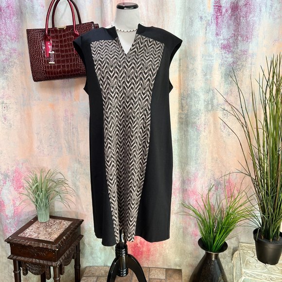 ๐connected Woman Colorblock Sleeveless Plus Size Sheath Dress - Picture 1 of 14